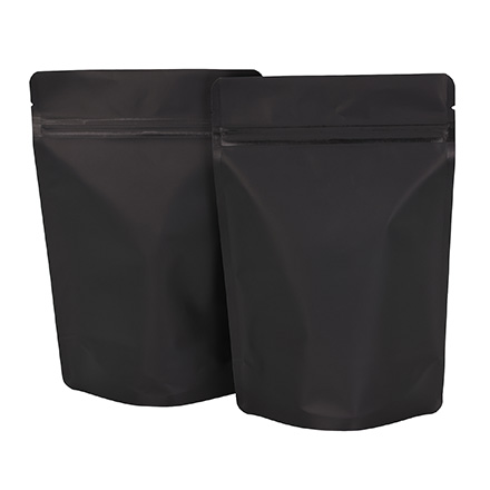 6 x 9 x 3", Black - Matte Stand-Up Barrier Pouches